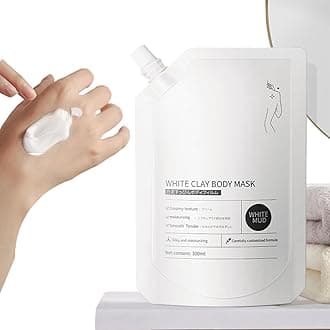Purifying White Clay Scrub & Mask - Smoothing Treatment Gentle Exfoliator for Soft Skin, Body Wash for Women Men, Unisex Kaolin Mud Wrap for Body/Back/Neck(300g)