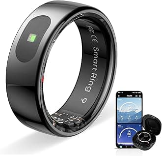 Touch Smart Ring Upgraded Version Health Ring Pro, with Bluetooth Remote Control and Motion Detection, 10ATM Waterproof Fitness Tracker for Men and Women Daily use (Black Touch, 9)