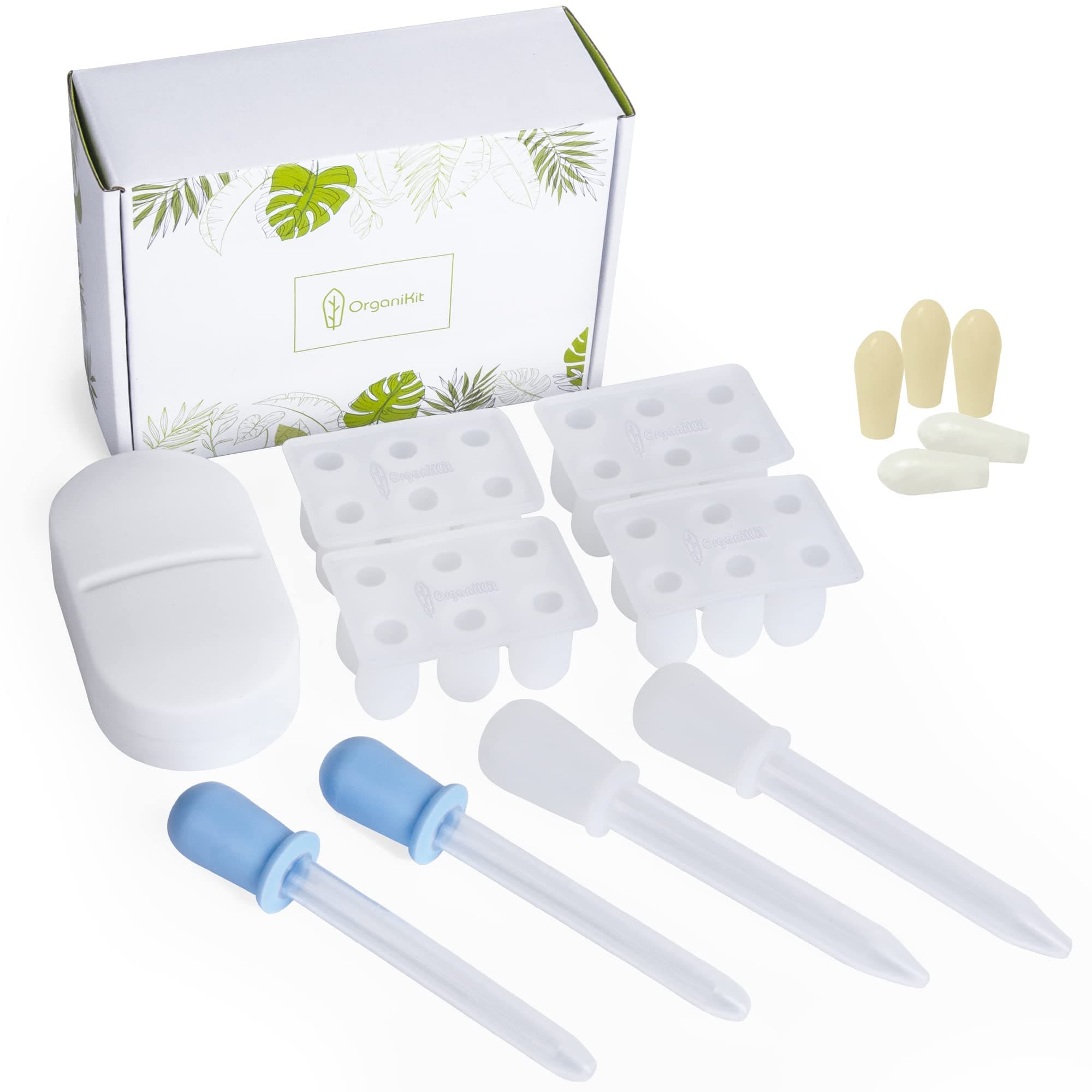 Reusable Suppository Mold Kit - Eco-Friendly, 2ML, Silicone, Suppository Molds | Kit Includes 4 Suppository Mold Tray's, 4 Liquid Droppers, 1 Pill Case.