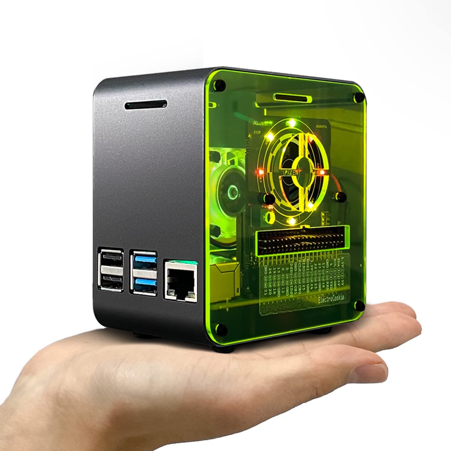 Mini Tower Case for Raspberry Pi 4 (Black/Neon)