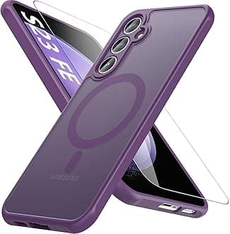 For Samsung Galaxy S23 FE Case 6.4'',Magnetic Galaxy S23 FE Case for Magsafe with Screen Protector [Military-Grade Protection]Shockproof Phone Case Samsung S23 FE Slim Protective Case S23 FE 5G,Purple