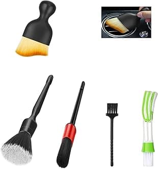 Fitosy Car Interior Duster Detail Brushes, Soft Bristles Brush Car Accessories for Cleaning Dashboard Air Vent Crevice, Detailing Dusting Tool Kit for Auto Truck SUV RV