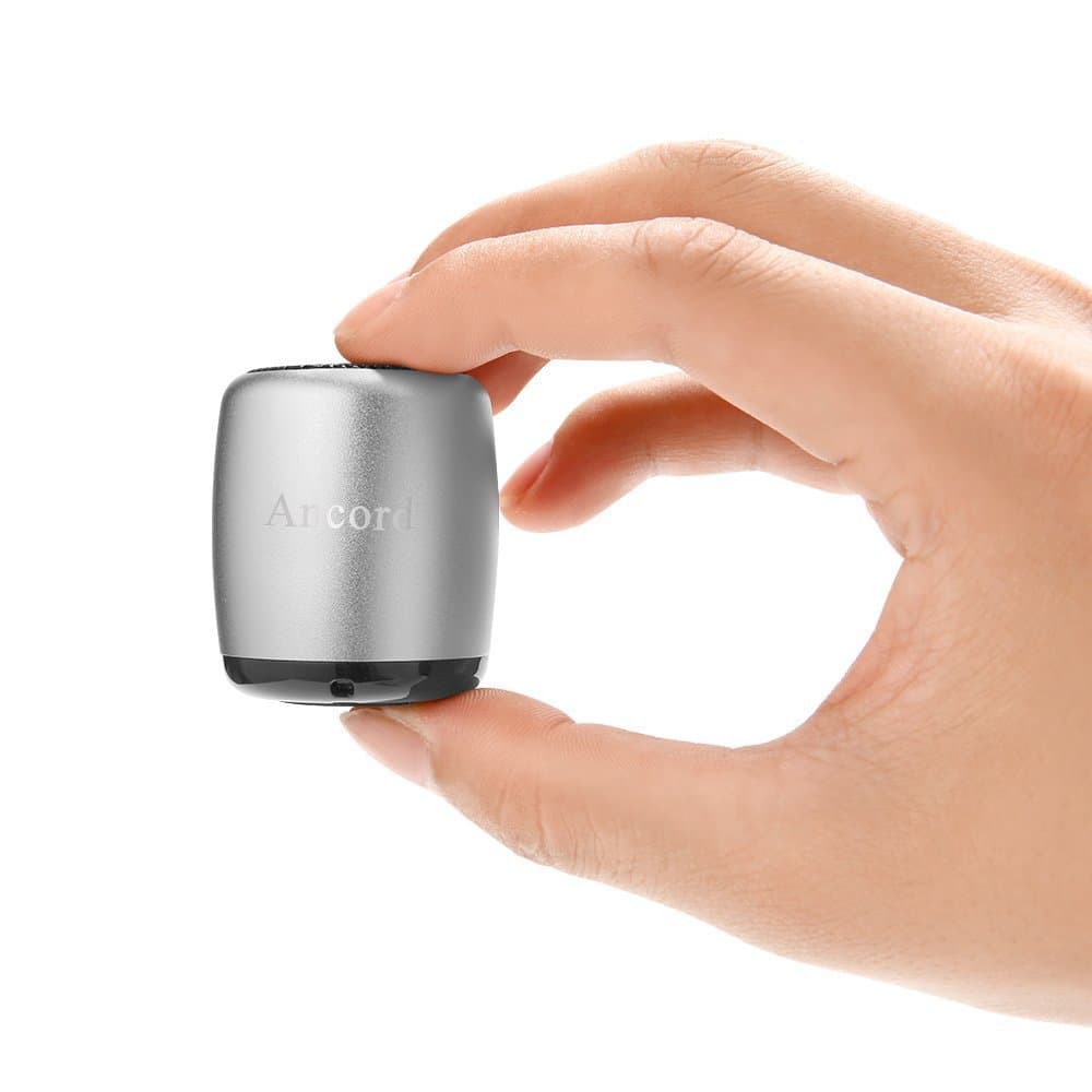 Micro Bluetooth Speaker TWS System Portable Tiny Body Loud Voice Shutter Button Selfie Features (Silver)