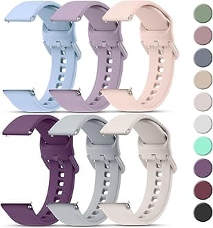20mm 22mm Watch Bands Quick Release Watch Straps with Color Matched Metal Buckle, Soft Silicone Breathable Replacement Sport Watch Wristbands for Women Men
