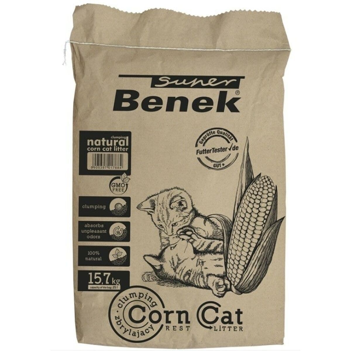 Certech Super Benek Corn Cat Corn Cat Litter Clumping 25 L