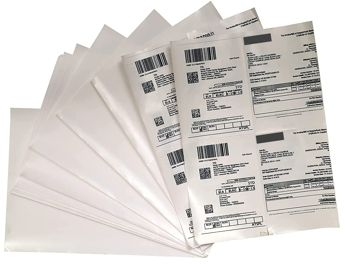 Securement Easyship Sticky Labels (A4 Size Sheet with 4 Pre-Cut Per Sheet) - to Print Easyship Order Labels & Invoice (100 Sheets)