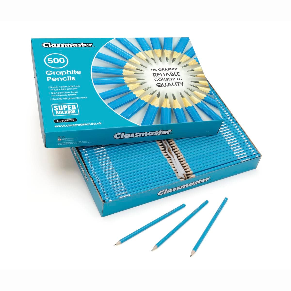 Classmaster GP500HBG HB Graphite Pencils Value Box — Ideal for Art, Drawing, and Shading (Pack of 500)