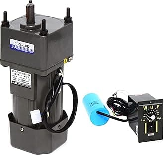 AC High Torque Motor, 250W Variable Speed Electric Motor with Speed Controller, Low RPM Motor 110v, 0-135RPM Electric Single-Phase Motor (Reduction Ratio:1:10)