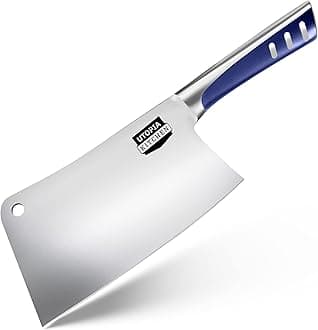 Utopia Kitchen 9 Inch Cleaver Kitchen Knife Chopper Butcher Knife Stainless Steel for Home Kitchen and Restaurant (Blue)