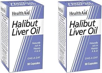 HealthAid Halibut Liver Oil - 90 Capsules (Pack of 2)