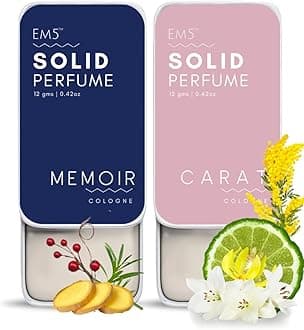 - Memoir & Carat Solid Perfumes | Pack of 2 | Alcohol Free | Cologne for Men & Women | Non-Greasy Perfume Wax | Strong & Lasting Fragrance