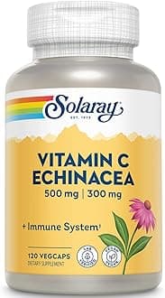 Vitamin C 500 mg, Echinacea 300 mg & Rose Hips, Support Immune, Bone & healthy collagen, 120 Vege Caps