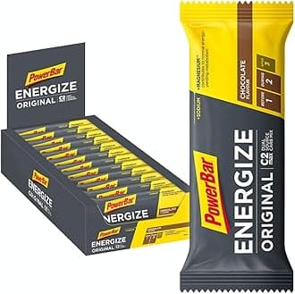 Powerbar Energize Original Chocolate 25x55g - High Carb Energy Bar + C2MAX Magnesium and Sodium