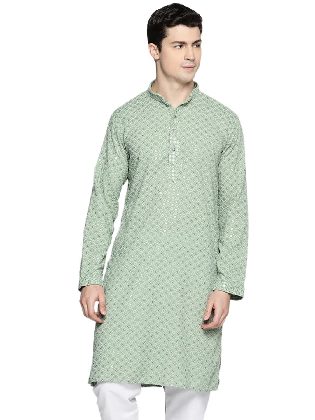 Men's Chikankari Embroidered and Sequence Kurtas
