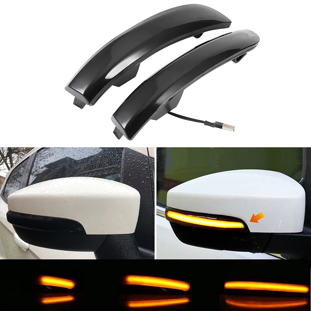 Jinfili Sequential Dynamic LED Turn Signal Light Side Mirror Marker Lamp accessories Compatible with Ford Escape Ecosport 2013-2018,2012-2018 Focus ST SE RS,C-Max 2013-2017