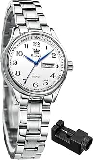 Watches for Women Dress Roman Numerals Diamonds Stainless Steel Waterproof Silver Designer Metal Date Expanding Bracelet Ladies Wrist Watch