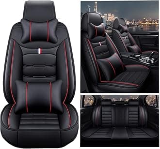 Leather Car Seat Covers Full Set for Ford Mustang/Mustang GT/Mustang MACH 1 3-Doors, Waterproof Front Rear Custom Seat Cushions Protectors Auto Four Seasons Universal Breathable Interior Accessories