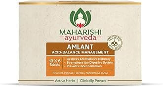 Maharishi Ayurveda Amlant For Acidity Heartburn Gas & Bloating Strengthens Digestive System Helps in reducing Acidity Recurrence Quick Relief from Acidity Clinically Proven Enriched with Haritaki and other 14 other potent Herbs (60 X 2) 60 Tablets Pack of 2