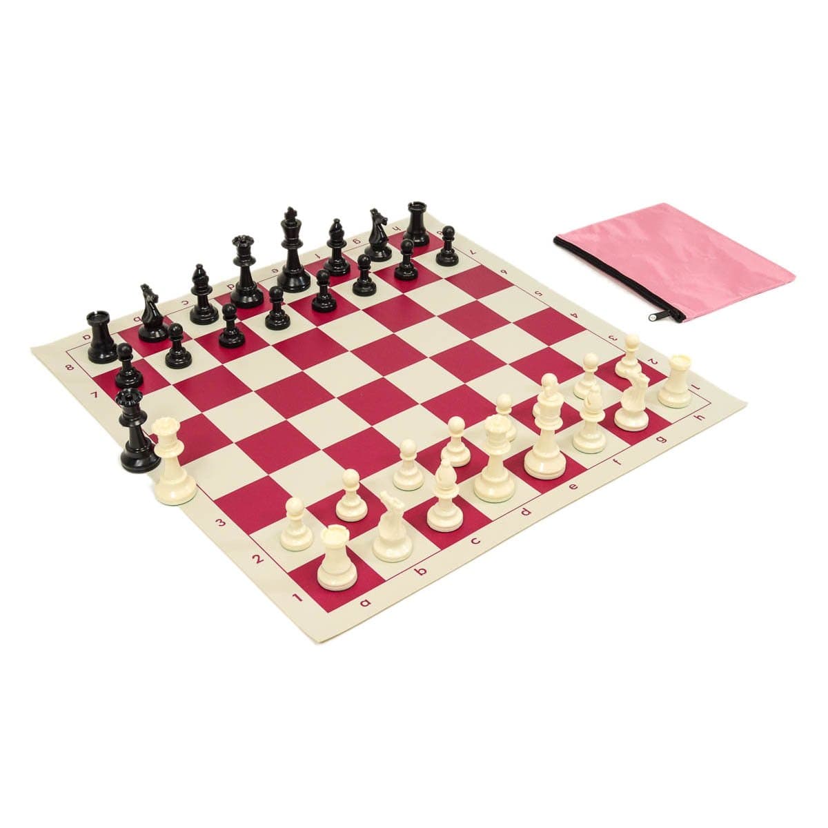 Wholesale Chess Basic Club Chess Set Combo - Pink Chess Board & Bag