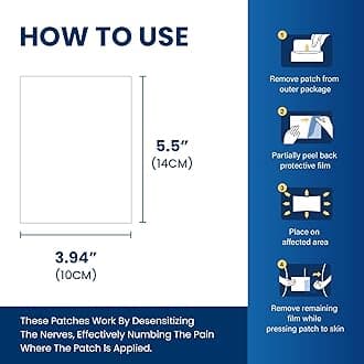 Sumifun 4% Lidocaine Pain Relief Patches - OTC Maximum Strength – Flexible & Long-Lasting, 36-Count Lidocaine Patches for Back, Neck, Muscle, Joint Pain- Unscented Pain Patch