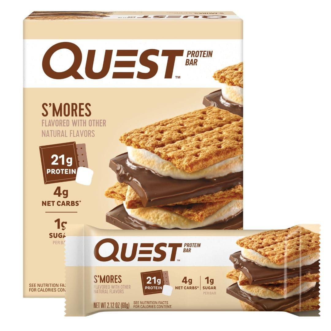 Nutrition S'mores Protein Bar, 21g Protein, 4g Net Carbs, 1g Sugar, Gluten Free, Keto Friendly, 4 Count