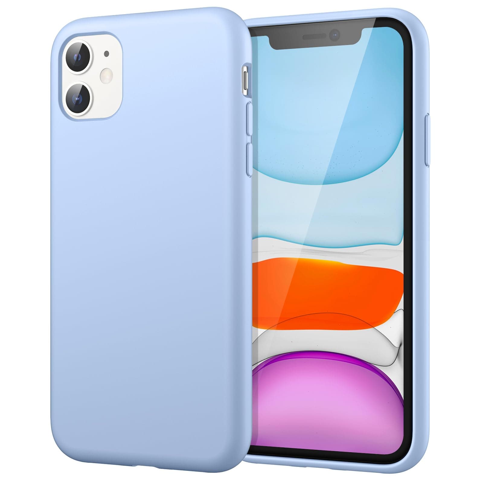 JETech Silicone Case for iPhone 11 (2019) 6.1-Inch, Silky-Soft Touch Full-Body Protective Case, Shockproof Cover with Microfiber Lining (Light Blue)