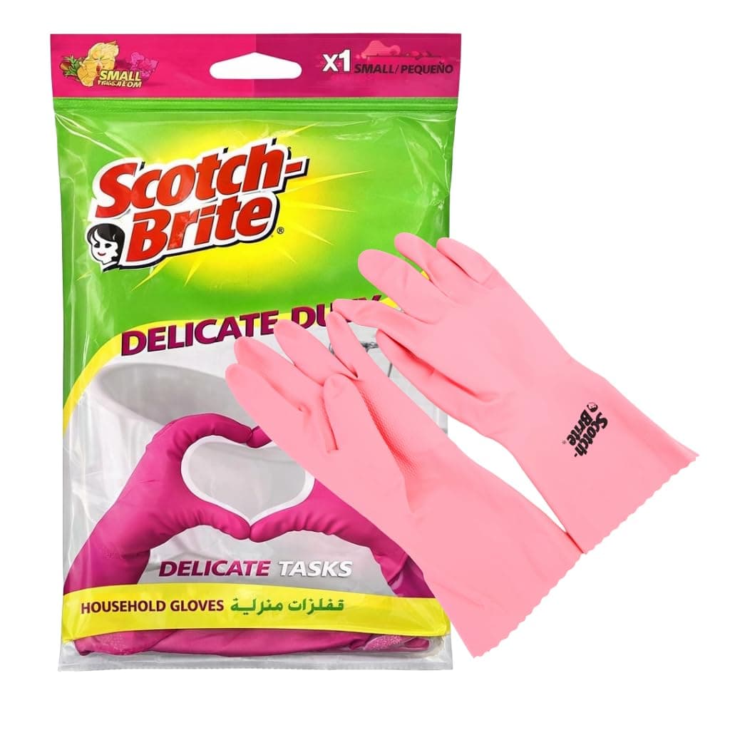 Scotch-Brite Ultra Sensitive Gloves Small Size, 1 pair/pack | Delicated Duty | Reusable gloves | Protect your hands | Waterproof | Tear-Proof | Touch-Sensitive | Comfortable Fit | Gloves Kitchen