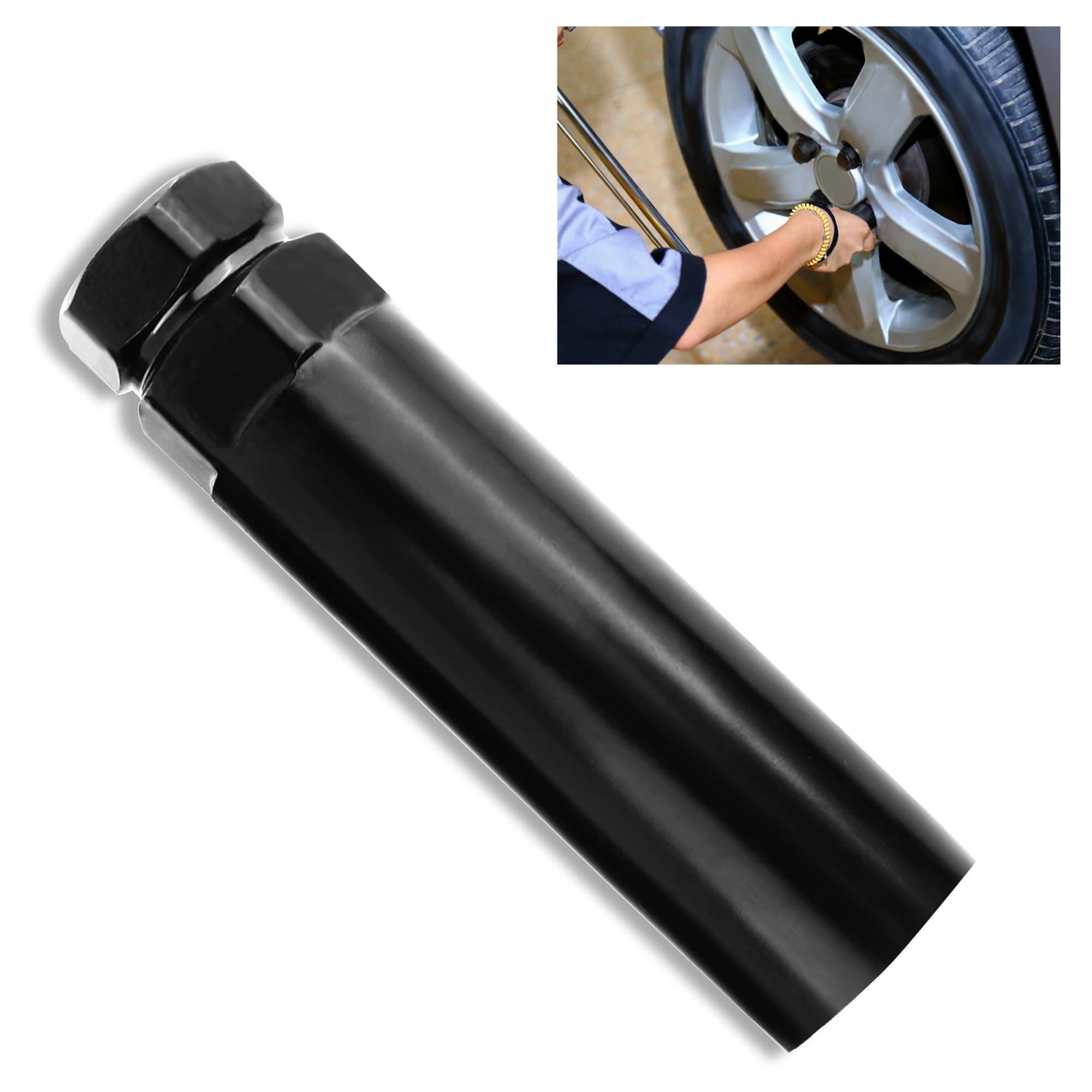 7 Spline Lug Nut Socket,Wheel Lock Key Replacement for Aftermarket 7 Spline Lug Nut,Wheel Lock Removal Tool for 19 mm(3/4 Inch)&21 mm(13/16 Inch) Hex Socket Wrench (7 Spline)