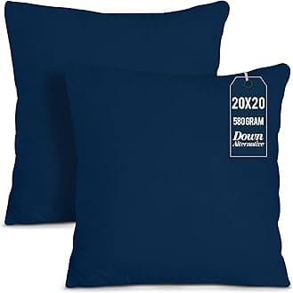 Utopia Bedding Throw Pillows Insert (Pack of 2, Navy) - 20 x 20 Inches Bed and Couch Pillows - Indoor Decorative Pillows