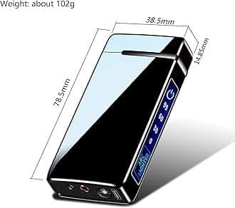 Arc Electric and Refillable Butane Jet Flame Torch Lighter 2 in 1, USB Rechargeable with LED Lighting Windproof for Fire, BBQs, Fireworks, Candle, Camping, Outdoor (Black Ice)
