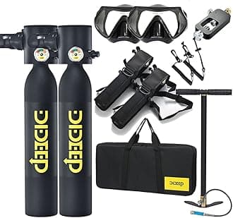 Dive Portable lungswith Dot Certified Reusable Diving Tank Kit 0.5L Capacity Mini Scuba Diving Tanks That Support 5-10 Minutes of Underwater Breathing Dive Portable Lungs for Diving