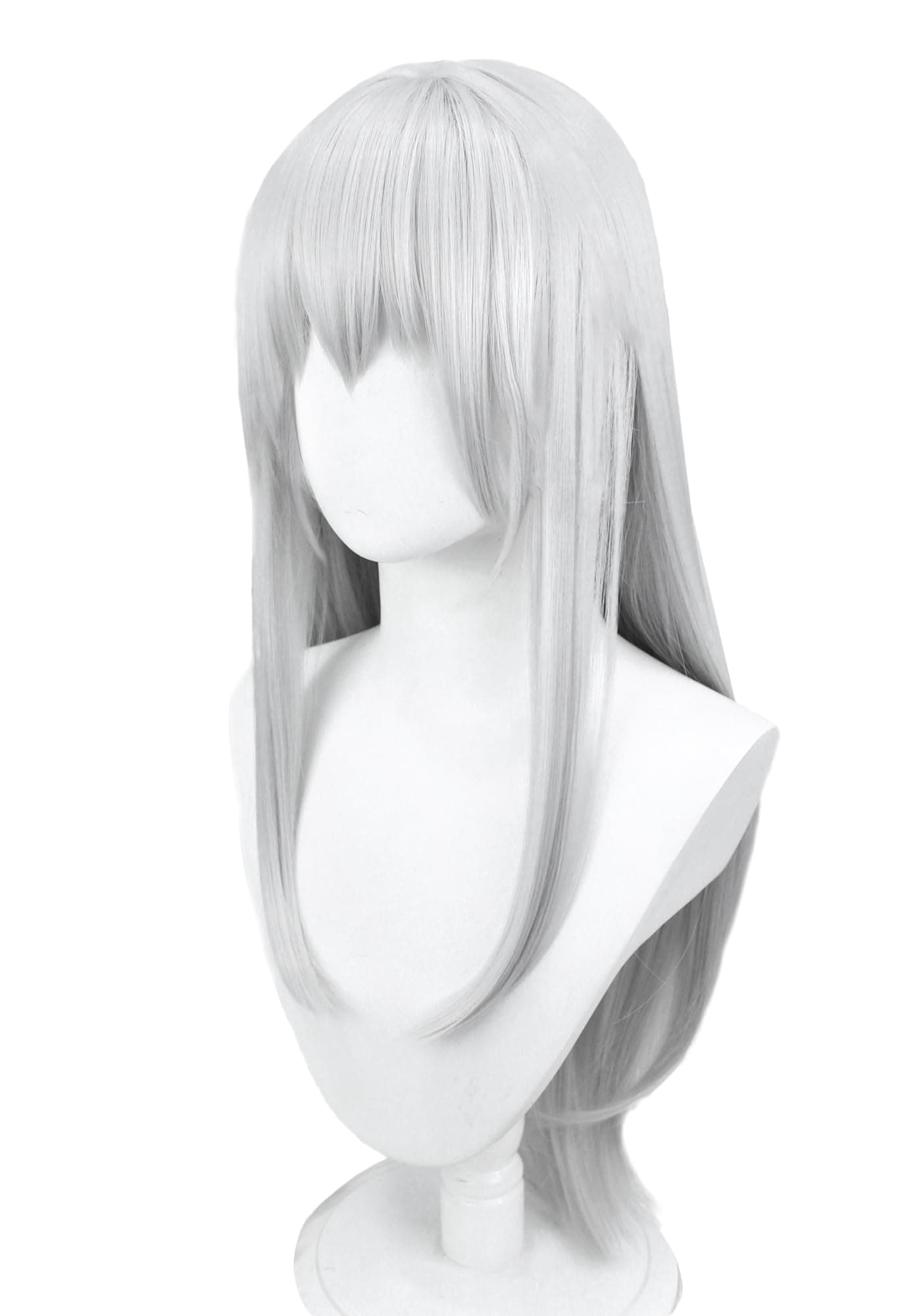 DAZCOS Anime Women Cosplay Wig 27.56 Inch Costume Accessories for Party Christmas Halloween (Silver White)