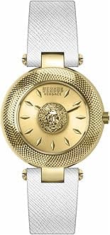 Versus Versace Brick Lane Lion Collection Womens Fashion Watch Featuring Genuine Leather Adjustable Strap and Sunray Dial
