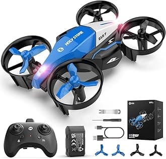 HS210F Mini Drone for Kids, 2-In-1 Mini RC Drone with Altitude Hold, 3D Flip and 3 Speed Modes Quadcopter for Beginners, Propellers Full Protect Easy to Fly Toy Gift for Boys and Girls