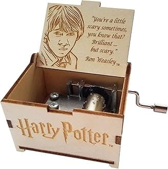 Harry Potter Mini Music Box with Movies Hedwig's Theme, Gifts for Women, Men, Birthday, Christmas, Mother’s Day, Anniversary or Merchandise Decor - Ron Weasley Scary Quote