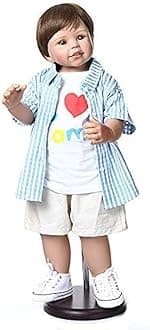 28inch Reborn Toddler Dolls Boy Huge Baby Full Body Hard Vinyl Handmade Datails Real Realistic Age Dress Masterpiece Doll Model Collectible