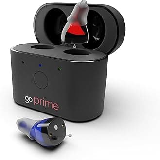 Go Prime Digital Hearing Aids for Seniors and Adults, In-the-Ear Rechargeable Hearing Aids with Noise Reduction and Discreet Fit for All-Day Comfort, Includes Rechargeable Hearing Aid Case (Black)