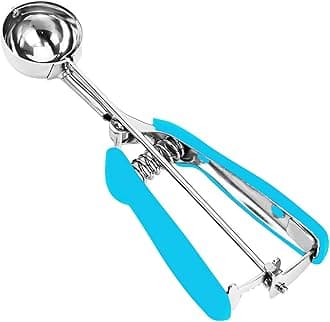 Ice Cream Scoop, 18/8 Stainless Steel Cookie Scoop, Cookie Scoops for Baking, 1.5 Tbsp/ 23ml/ 0.7 oz Cookie Dough Scoop, Ice Cream Scooper with Trigger Release, Cookie Scooper for Baking (Blue)