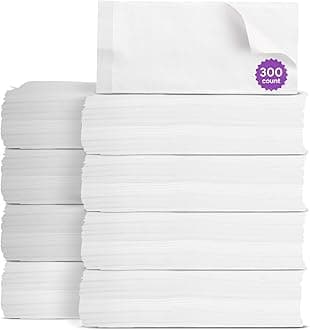 Disposable Dry Wipes for Adults & Baby - 300 Count (10 Packs of 30) - Gentle & Durable Washcloths for Incontinence and Skin Care - 7" x 13" Travel Size - Non-Moistened Face Cloths