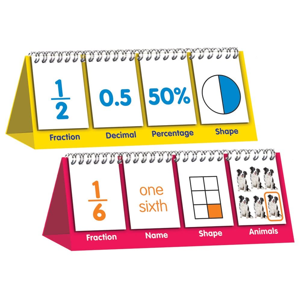 Fraction Flips Double-Sided Flip Stand, Ages 6-9, Fractions & Equivalence, Grade 2-3