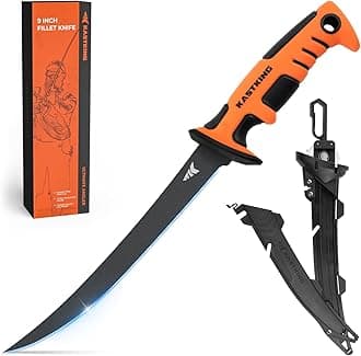 Ultimate Angler 9" Fillet Knife, Razor Sharp Corrosion-resistant Vanadium Stainless Steel Blade, Fishing Knife Includes Sheath with Sharpener & Line Cutter, EnduraGrip Ergonomic Handle