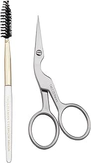 Tweezerman Stainless Steel Eyebrow Shaping Scissors & Brush - Eyebrow Trimming Set for Women and Men