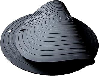 Smithcraft Trivets for Hot Dishes, Silicone Trivets Hot Pots and Pans, Hot Pads for Kitchen, Heat Resistant Mats Kitchen Counter, Large 11.81" Microwave Mat, Silicone Pot Holders Mats Dark Grey Set 2