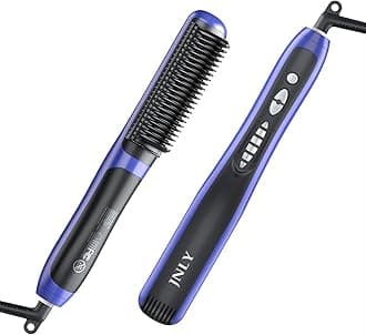 JNLY Hair Straightener Comb, Ionic Hair Straightener Brush, 3 in 1 Hot Comb, 6 Temps Fast Heating Auto-Off Anti-Scald Anti-Frizz, for Women Professional Styling