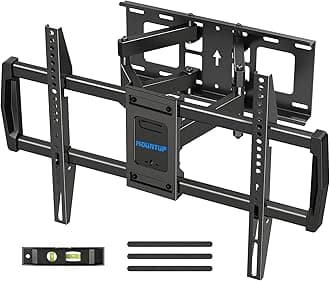 MOUNTUP Full Motion TV Wall Mount for Most 42-82 inch TVs, Wall Mount Bracket with Articulating Swivel and Tilt, TV Mount Max VESA 600x400mm, Holds up to 100lbs Fits 16" Stud