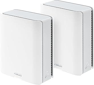 ZenWiFi BT8 (2pk) Tri-Band WiFi 7 Mesh Router: 14000 Mbps, Coverage up to 5900 sq ft, Dual 2.5G Ports, SSIDs for IoT, VPN, Parental Controls, Network Security, 4G LTE & 5G - White