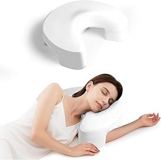 Side Sleeper Pillow for Adults, Ergonomic Memory Foam Shoulder Pillow with Arm Hole for Neck and Shoulder Pain, Suitable for Side Sleepers, White