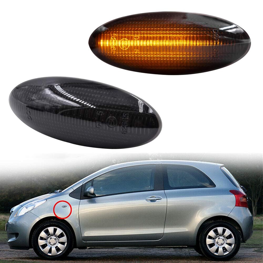 LED Front Fender Marker Lights Dynamic LED Side Markers Replacement for To-yota RAV4 Corolla Auris Yaris OEM Fit Turn Signal Repeater Lamps