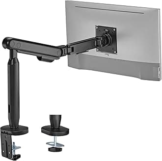 Single Monitor Arm, Up to 35 inches Monitor Mount, 11 kg (24.2 lbs) with Built-in Cable Management and Free VESA 75x75mm or 100x100mm - Black