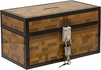 Minecraft Official Chest Money Bank – Gamer Room Decor & Gift for Boys and Girls – Piggy Bank for Bedroom or Playroom | Paladone